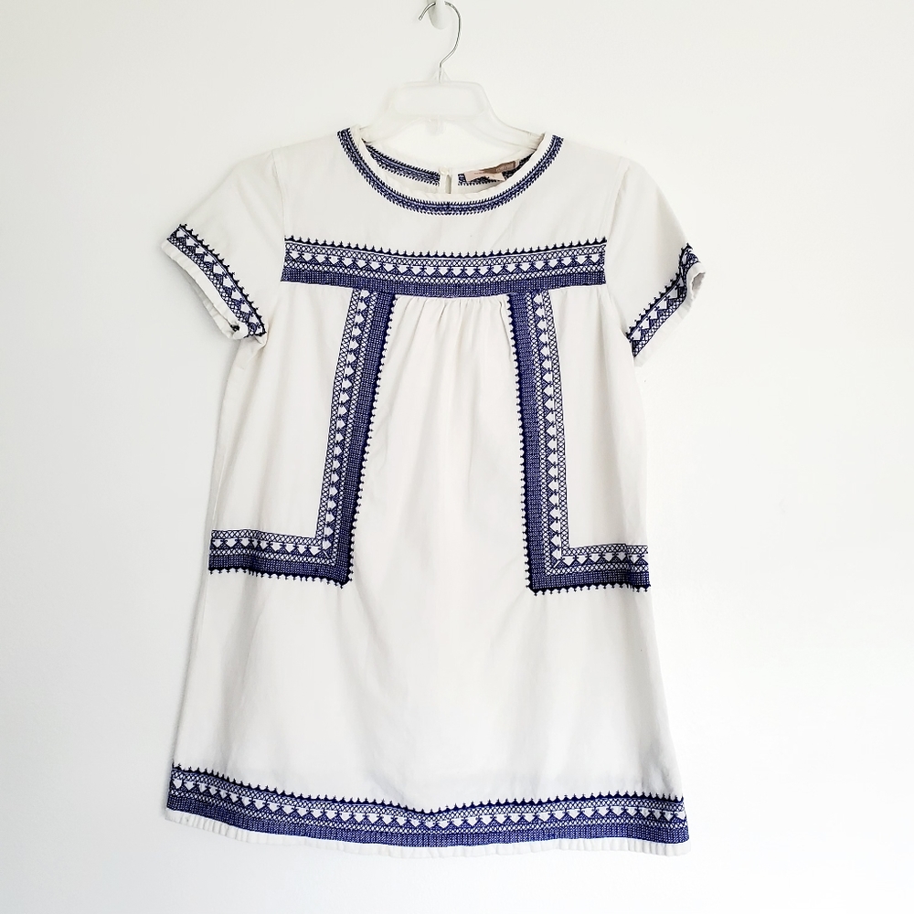 Forever21 embroidered dress M blue and white - Picture 6 of 7